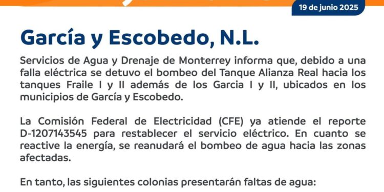 Trabajan para restablecer suministro en García y Escobedo