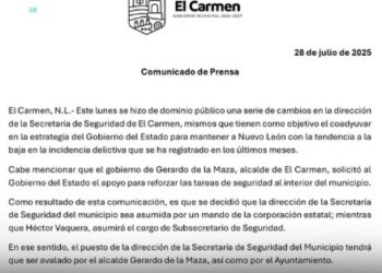 El Carmen pide apoyo a Fuerza Civil