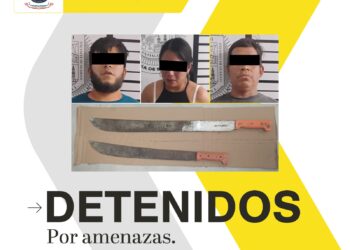 Detienen a tres por amenazar a comerciante en Santiago