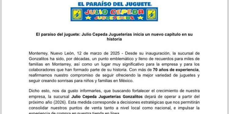 Cerrará “El paraíso del juguete”