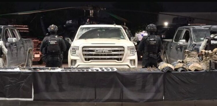 Decomisan armamento y equipo táctico tras enfrentamiento