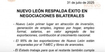 Felicita NL a Sheinbaum por aplazar aranceles