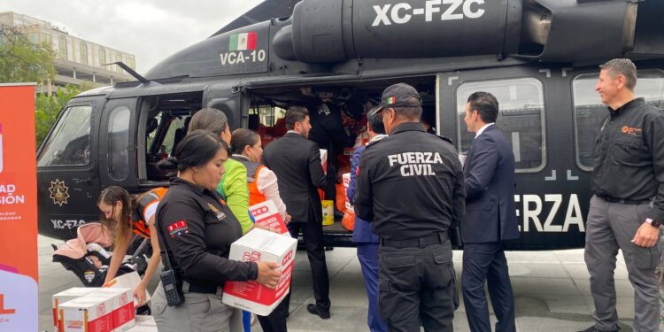 Envía NL 3.5 toneladas de ayuda a Hidalgo.