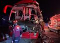 Accidente de autobús deja 5 lesionados
