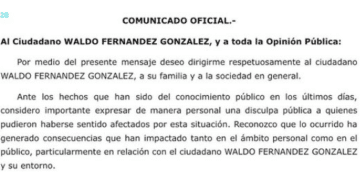 Karina “N” se disculpa con Waldo Fernández