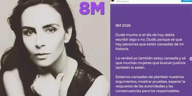 Sasha Sokol envía mensaje en el del Día Internacional de la Mujer
