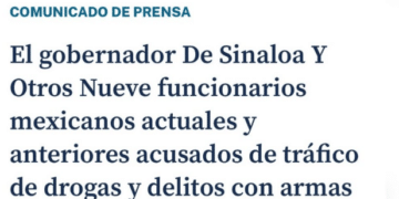 Acusan en EU a Gobernador de Sinaloa de vínculos con narco
