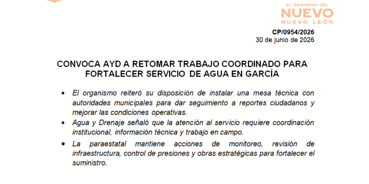 A y D propone mesa técnica para fortalecer el servicio de agua en García