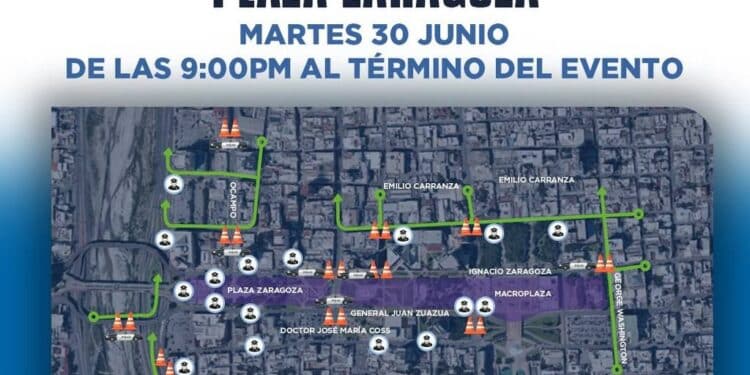 Anuncian cierres viales alrededor de la Macroplaza