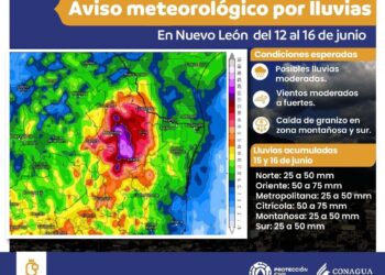 Alertan por lluvias durante el fin de semana