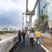 Supervisa Samuel avance de puentes peatonales en el Río Santa Catarina