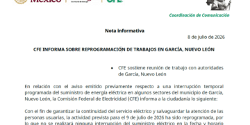 CFE reprograma trabajos en García