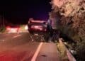 Vuelca camioneta tras impactar a vaca en Montemorelos