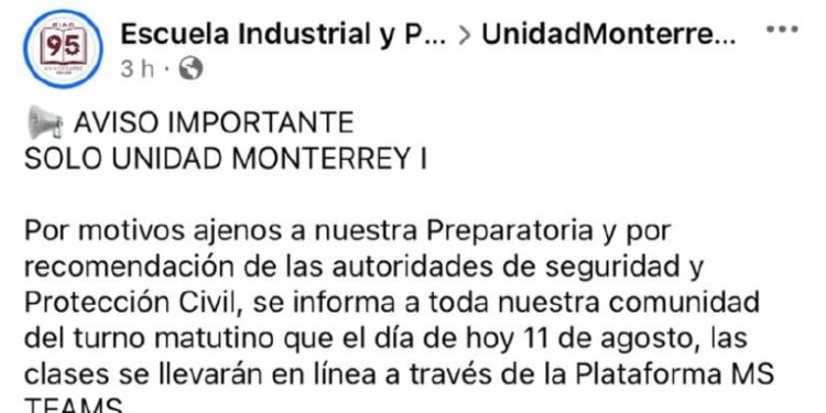 Suspenden clases presenciales preparatoria Álvaro Obregón
