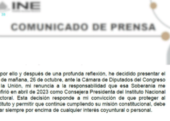 Renuncia Taddei al INE en medio de cuestionamientos